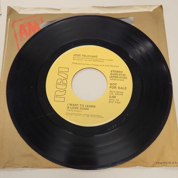 Jose Feliciano I Want To Learn A Love Song Promo 1973 Vinyl Record Vintage - Picture 1 of 7